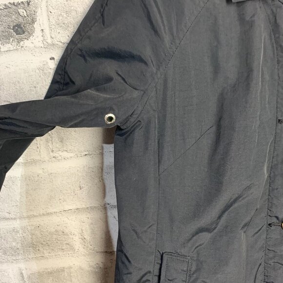 Columbia Vintage 90s Black Lightweight Windbreaker Rain Trench Coat - Picture 4 of 16